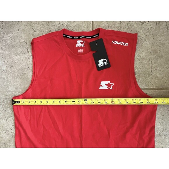 Starter Size Large NWT Logo Graffic Sleeveless Athletic Shirt Red - Picture 4 of 7